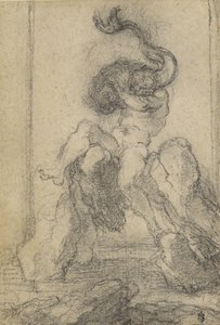 Yunuslu Deniz Tanrısı, 1652-3 (siyah tebeşir) by Gian Lorenzo Bernini